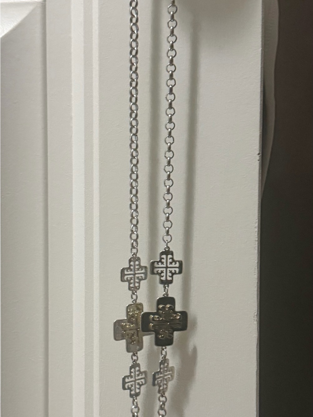 Plunder Silver Cross-Link necklace